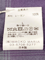 ワコマリア WACKO MARIA OMBRE CHECK OPEN COLLAR SHIRT オンブレ チェック オープンカラー 半袖 シャツ 紫 半袖シャツ チェック パープル Lサイズ 104MT-1743