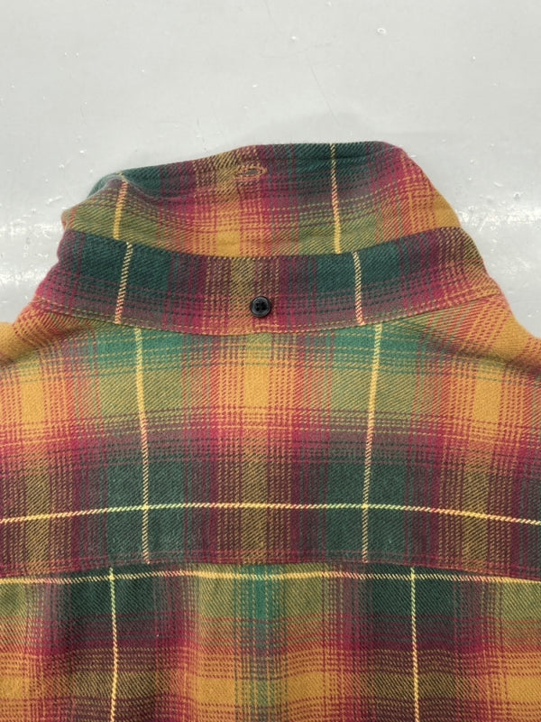 シュプリーム SUPREME 15SS Shadow Plaid Flannel Shirt シャドー プラッド フランネル シャツ ボタンダウン 胸ポケット 長袖シャツ チェック マルチカラー Sサイズ 104MT-779