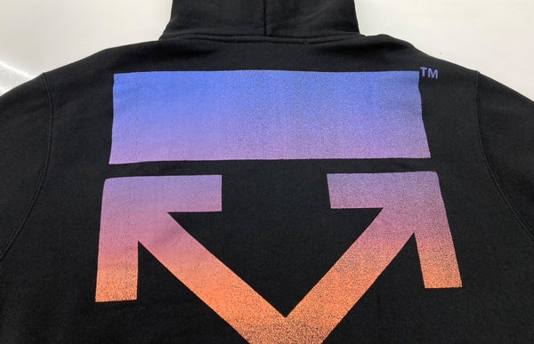 オフホワイト OFF-WHITE 21AW DEGRADE ARROW SLIM デグレイド アロー スリム フーディ パーカー 黒 パーカ ロゴ ブラック Lサイズ 104MT-2010