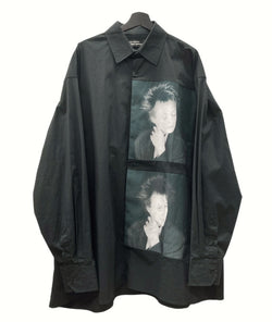 ラフシモンズ RAF SIMONS 17SS × ROBERT MAPPLETHORPE ロバートメープルソープ Oversized Shirt オーバーサイズ シャツ フォト 黒 171-219-10000-00099 長袖シャツ プリント ブラック 104MT-753