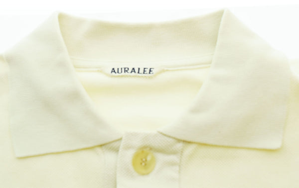 オーラリー AURALEE  21SS SUPER FINE COTTON SALT SHRINK PIQUE BIG POLO ビッグ ポロシャツ A21SP01EK 4 半袖ポロシャツ ベージュ 103MT-1852