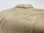 ダブルアールエル RRL 90s 三ツ星タグ MILITARY SHIRT ミリタリー サファリシャツ ステンカラー フロントボタン ヴィンテージ VINTAGE ラルフローレン RALPH LAUREN コットン 北マリアナ諸島製 BEIGE 長袖シャツ 無地 ベージュ Lサイズ 104MT-1971