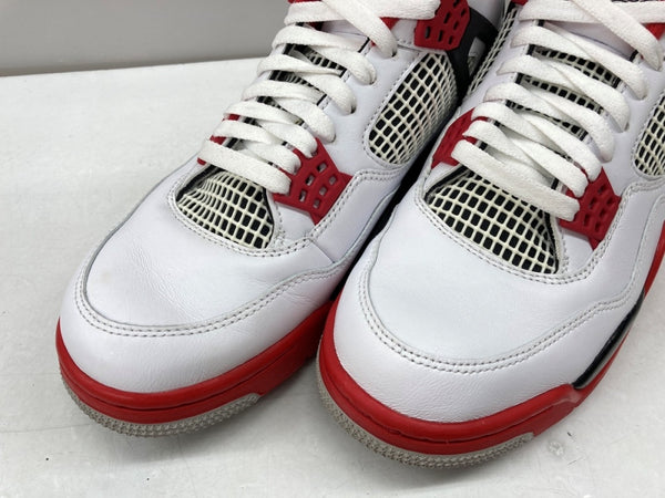 ナイキ NIKE 20年製 AIR JORDAN 4 RETRO FIRE RED エア ジョーダン レトロ ファイヤー レッド AJ4 スウッシュロゴ 白 赤 黒 DC7770-160 メンズ靴 スニーカー ホワイト 27.5cm 104S-843