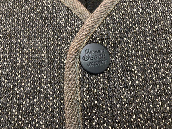 ブラウンズビーチ BROWN'S BEACH JACKET ビーチクロスベスト 三角タグ 刻印ボタン ゴマ塩 茶色 サイズ 38 ベスト 無地 ブラウン 104MT-1939