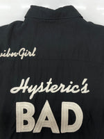 ヒステリックグラマー HYSTERIC GLAMOUR BOWLING SHIRT ボーリング シャツ チェーンステッチ アロハ オープンカラー 開襟 刺繍 半袖 黒 2AH-0240 半袖シャツ ロゴ ブラック Fサイズ 104MT-2333