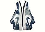 ナイキ NIKE 24年製 AIR JORDAN 1 LOW WASHED DENIM エア ジョーダン ウォッシュド デニム AJ1 ジャンプマン 白 青 CZ8455-100 メンズ靴 スニーカー ブルー 27.5cm 104S-641