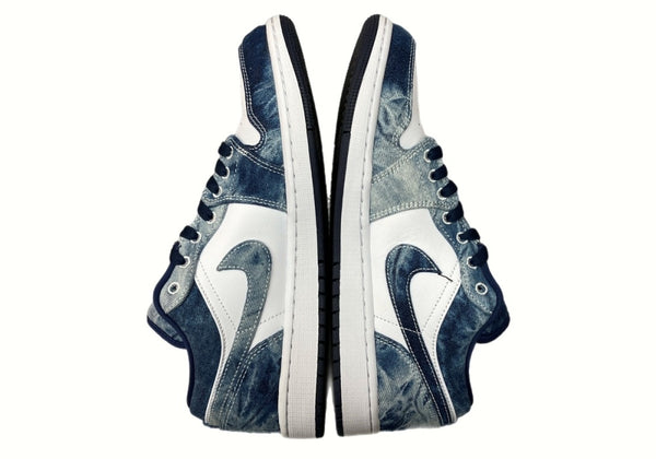 ナイキ NIKE 24年製 AIR JORDAN 1 LOW WASHED DENIM エア ジョーダン ウォッシュド デニム AJ1 ジャンプマン 白 青 CZ8455-100 メンズ靴 スニーカー ブルー 27.5cm 104S-641