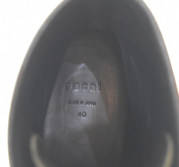 サカイ sacai Vibram ライトソール プラットフォーム レースアップブーツ 厚底 黒 メンズ靴 ブーツ その他 ブラック 40 25cm 103S-1046