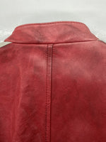 ショット SCHOTT LEATHER JACKET レザー ジャケット サイドライン シングル ライダース アウター CLASSIC RACER 赤 3181010 ジャケット ライン レッド Lサイズ 104MT-896