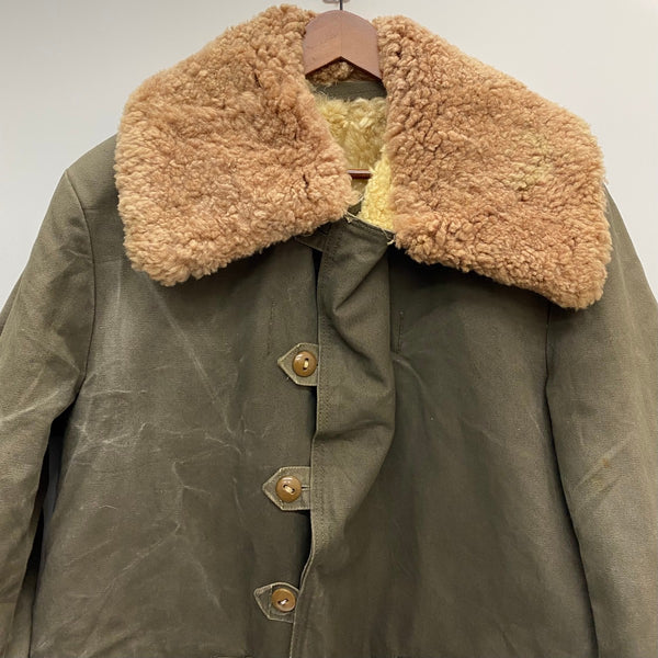 【曜日割引対象外】 ヴィンテージ vintage 40's スウェーデン軍 Ｍ-1909 ムートン パイロットコート ジャケット カーキ 201MT-3555 VB