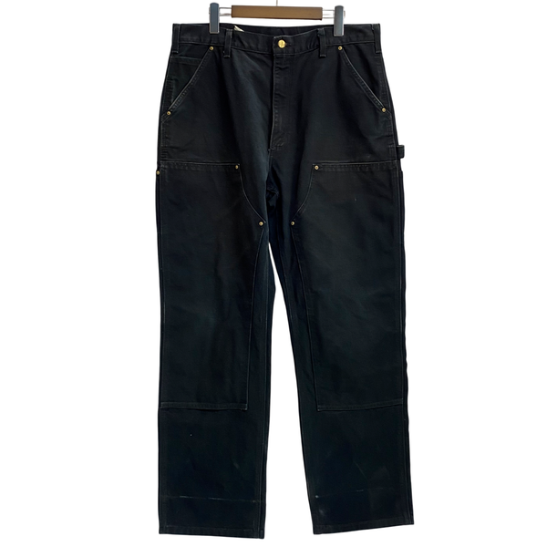 【曜日割引対象外】 カーハート Carhartt 00's ダブルニー ワークパンツ ダック カーゴパンツ ブラック 36×32サイズ 201MB-1191 VB