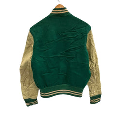 ヴィンテージ vintage 50's 50年代 TIMBERLINE ウール スタジャン バーシティジャケット アワードジャケット 袖レザー ツートン ベージュ 38 ジャケット グリーン 101MT-5450