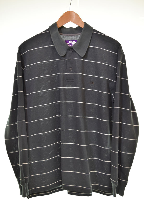 ノースフェイス THE NORTH FACE Purple Label Field Striped Polo パープルレーベル 長袖 ポロ シャツ NT6352N 長袖シャツ Mサイズ 103MT-3048