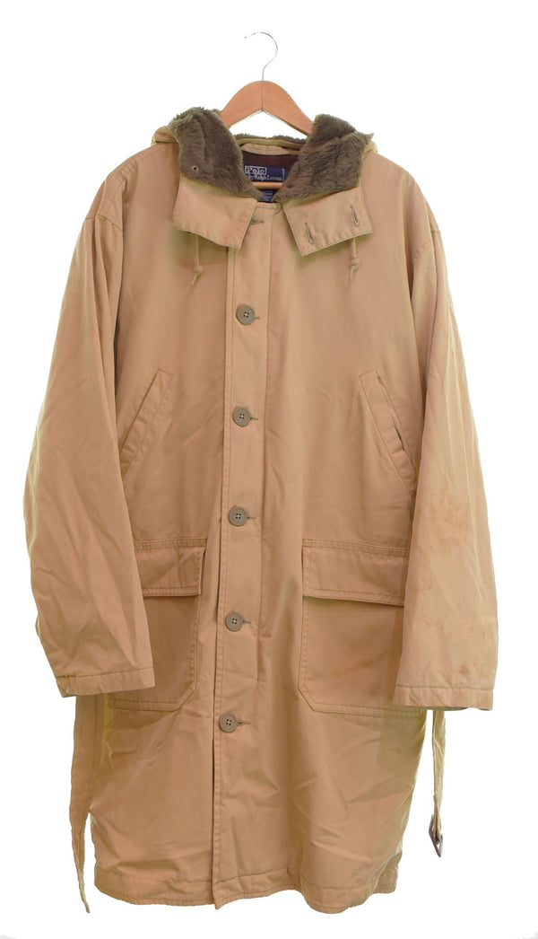 ラルフローレン RalphLauren M-41 ブランケット ボア ウエストベルト コート ベージュ Mサイズ 103MT-2541