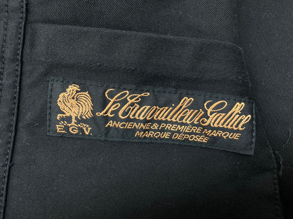 ル・トラヴァイユール・ガリス LE TRAVAILLEUR GALLICE ブラックモールスキン ユーロ フレンチ ワークジャケット カバーオール Vポケ MOLESKIN WORKER JACKET 黒 サイズ 6 ジャケット 無地 ブラック 104MT-1048