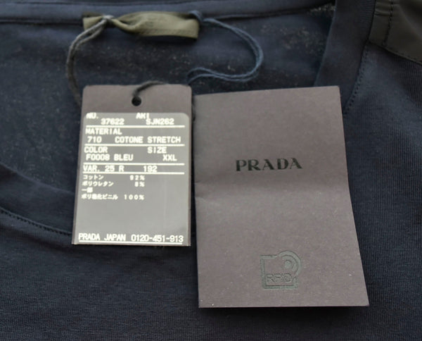 プラダ PRADA ナイロンポケット ロングスリーブ 長袖Tシャツ SJN262 ロンT ネイビー 3Lサイズ 103MT-1094