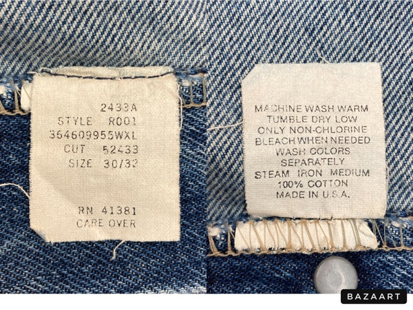 ダブルアールエル RRL 90s DENIM PANTS デニム パンツ ボタンフライ ジーパン ジーンズ USA製 Ralph Lauren インディゴ 青 ロゴ R001 デニム ブルー 30/32 104MB-231