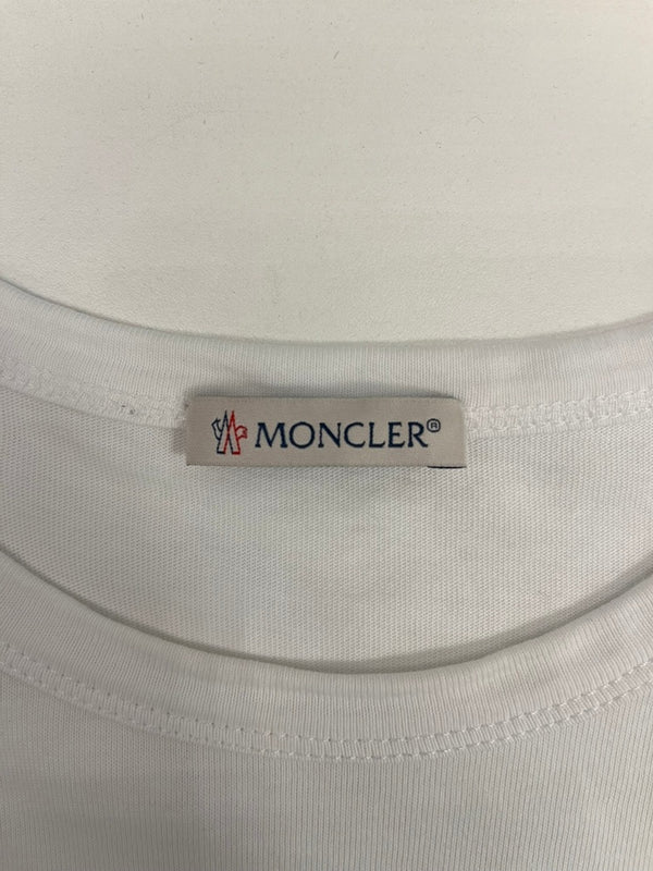 モンクレール MONCLER MAGLIA ロゴパッチ付き半袖Tシャツ 白 E10918041850 8390T Tシャツ ホワイト Sサイズ 101MT-4251