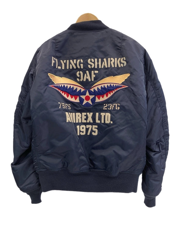 アヴィレックス AVIREX AVIATIONNOSE ART FLYNG SHARKS フライングシャークス MA-1 フライトジャケット MILITARY ミリタリー 6172151 XL ジャケット ネイビー LLサイズ 101MT-3747