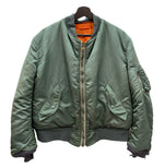 ミリタリー Military Item USAF U.S.AIR FORCE MA-1 Flight Jacket アメリカ軍 フライトジャケット 縦ステッチ SERVAL 緑 ジャケット 無地 グリーン Lサイズ 104MT-920