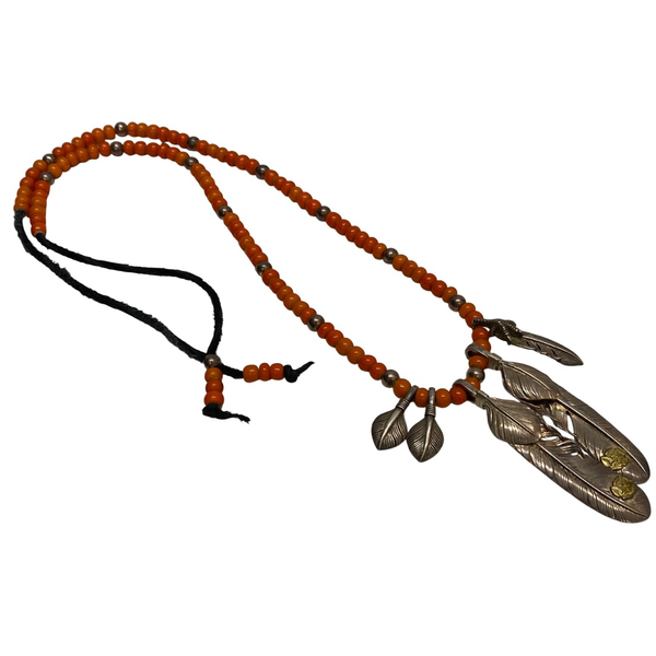 【曜日割引対象外】 【中古】タディアンドキング TADY&KING フェザー シルバー ビーズ セット ペンダントトップ メンズジュエリー・アクセサリー インディアンジュエリー ネックレス・ペンダント シルバー 201goods-581 VB