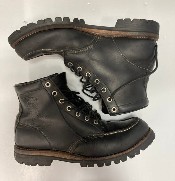 チペワ CHIPPEWA 6" BLACK MOCC RETRO BOOTS 6インチ ワークブーツ レザーブーツ 25061 メンズ靴 ブーツ ワーク ブラック 8 1/2 E 101-shoes1765