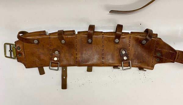【曜日割引対象外】 ヴィンテージ vintage スウェーデン軍 バンダリアポーチ 5連 カオスポーチ レザー バッグ メンズバッグ ボディバッグ・ウエストポーチ ブラウン 201goods-753 VB