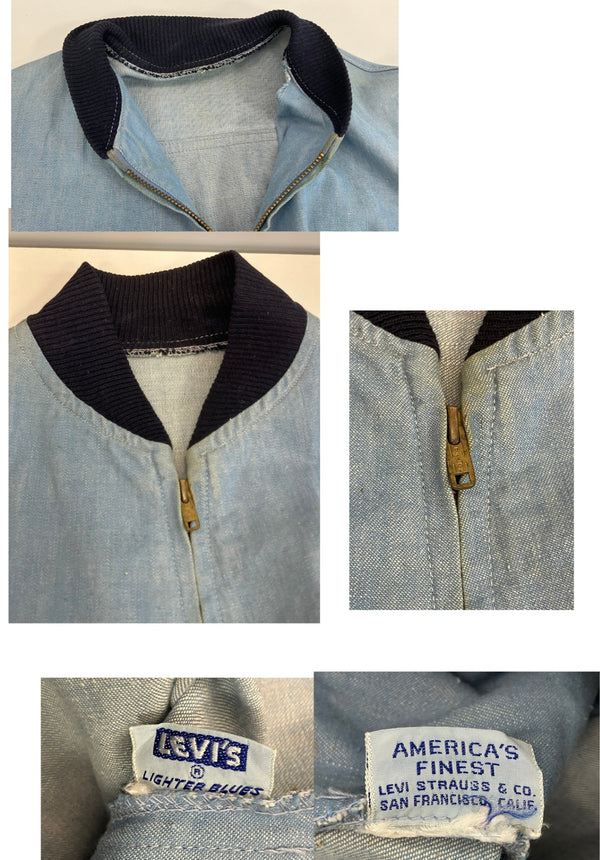 リーバイス Levi's 50’s～60's 50年代 60年代 LIGHTER BLUES TALON ZIP コットンジャケット ブルゾン タンカー ボンバージャケット シャンブレー vintage ヴィンテージ - ジャケット ブルー 101MT-4121