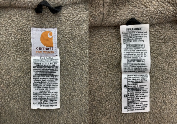 カーハート Carhartt ACTIVE JACKET アクティブ ジャケット 裏地ボア ダック ジップアップ アウター 赤 ジャケット ロゴ レッド XLサイズ 104MT-1458