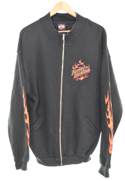 ハーレーダビッドソン HARLEY DAVIDSON  fade flame pattern zip ジップパーカー フレイム 炎 ファイヤー  ジャケット ブラック 103MT-3315