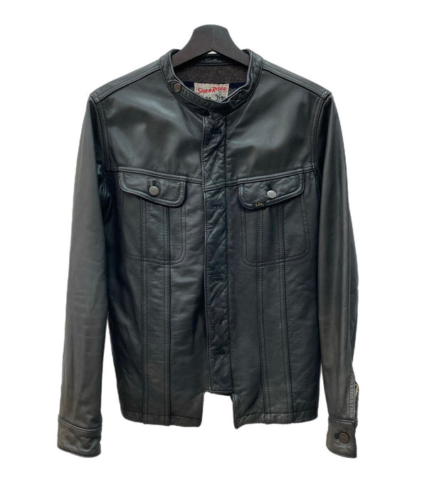リー Lee 101LJ STORM RIDER ストームライダー レザージャケット ライダース カウレザー 牛革 黒 サイズ 38REG ジャケット 無地 ブラック 104MT-2232
