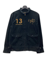 ウエストライド WESTRIDE CYCLE TOGS CORDUROY JACKET コーデュロイ ジャケット モーターサイクル チェーンステッチ ジップアップ アウター 黒 サイズ 38 ジャケット 総柄 ブラック 104MT-2004
