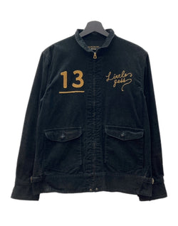 ウエストライド WESTRIDE CYCLE TOGS CORDUROY JACKET コーデュロイ ジャケット モーターサイクル チェーンステッチ ジップアップ アウター 黒 サイズ 38 ジャケット 総柄 ブラック 104MT-2004