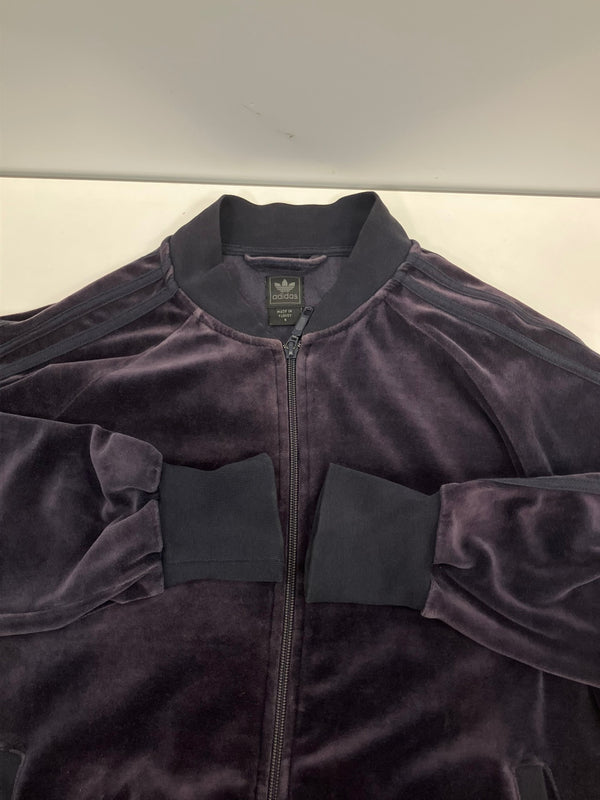 アディダス adidas 00’s Y2K ベロア トラックジャケット ジャージ 金刺繍 トレフォイルロゴ ジャージ パープル Sサイズ 101MT-5154
