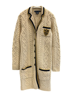 ラルフローレン RalphLauren カシミア混 ケーブルニットカーディガン ニットジャケット 白 カーディガン ホワイト Sサイズ 101LT-263