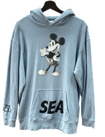ウィンダンシー WIND AND SEA × Disney ディズニー 100周年 MICKEY MOUSE HOODIE ミッキー フーディー パーカー 青 WDS-C-DSN-23-Q4-01 パーカ プリント ブルー Lサイズ 104MT-1333