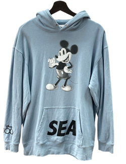 ウィンダンシー WIND AND SEA × Disney ディズニー 100周年 MICKEY MOUSE HOODIE ミッキー フーディー パーカー 青 WDS-C-DSN-23-Q4-01 パーカ プリント ブルー Lサイズ 104MT-1333