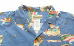 パタゴニア PATAGONIA pataloha shirt TROUT トラウト 80s復刻 2015年製 ニジマス 半袖シャツ ブルー Mサイズ 103MT-1192