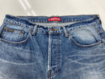シュプリーム SUPREME 24FW Distressed Loose Fit Selvedge Jean ディストレスト ルーズ フィット セルビッチ ジーンズ 青 無地 デニム ブルー サイズ 34 104MB-299