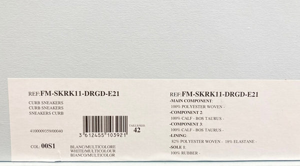 ランバン LANVIN GALLERY DEPT. x LANVIN PAINTED Leather Curb ギャラリーデプト ペイント スニーカー ホワイト系 白 シューズ FM-SKRK11-DRGD-E21 メンズ靴 スニーカー マルチカラー サイズ 42 101sh-2107