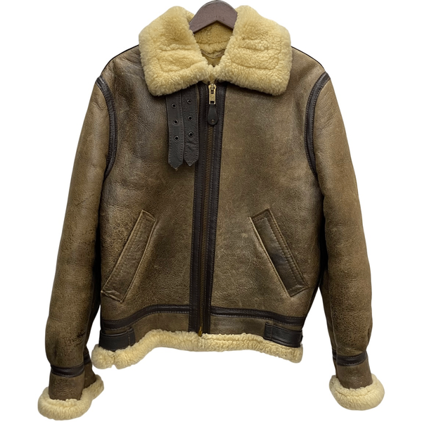 【曜日割引対象外】 ショット SCHOTT 80's B-3 ムートン フライトジャケット ジャケット ブラウン 38サイズ 201MT-4120 VB