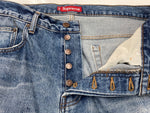 シュプリーム SUPREME 24FW Distressed Loose Fit Selvedge Jean ディストレスト ルーズ フィット セルビッチ ジーンズ 青 無地 デニム ブルー サイズ 34 104MB-299