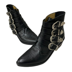 トーガプルラ TOGA PULLA フォーメタルカウボーイ レザーブーツ 0317G レディース靴 ブーツ その他 ブラック 38サイズ 201-shoes1468