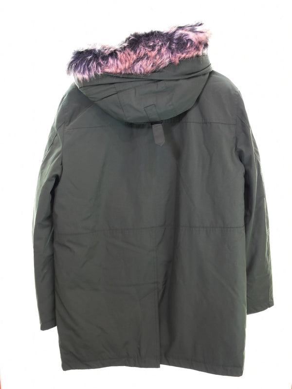マイケルコース MICHAEL KORS Benson Faux Fur Trim Woven Parka ベンソン ファー パーカー 中綿 アウター OLIVE オリーブ MC27350 XS ジャケット グリーン SSサイズ 103MT-2198