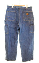 カーハート Carhartt  USA製 ダブルニー ペインター パンツ 青 デニム ブルー 36 103MB-377