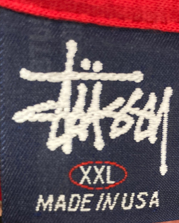 ステューシー STUSSY 紺タグ USA製 シャドーマン 半袖カットソー 赤 XXL Tシャツ レッド 3Lサイズ 101MT-3900