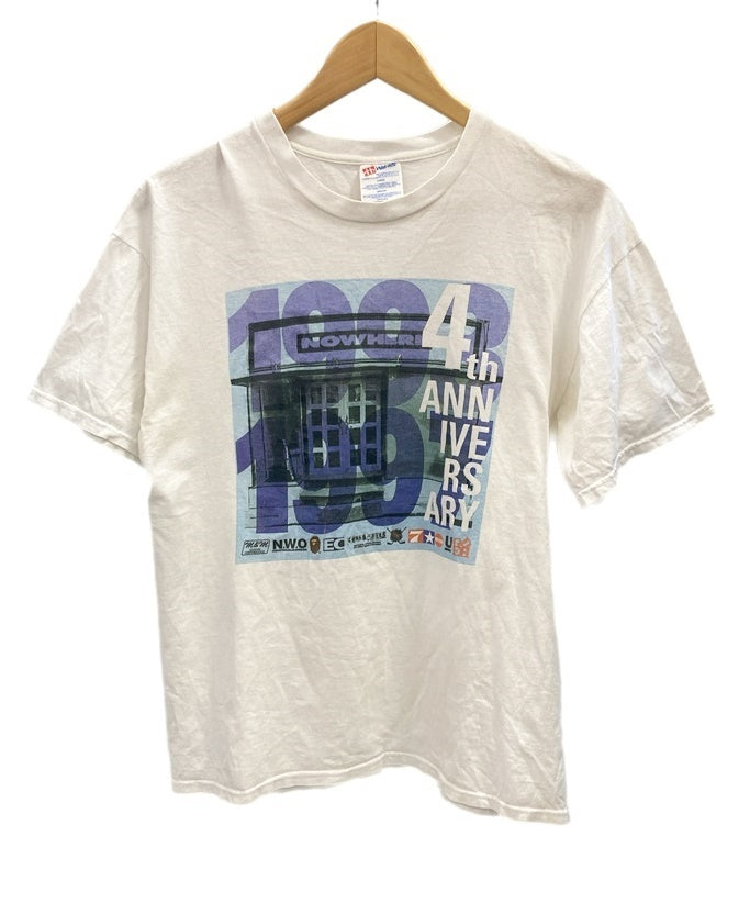 曜日割引対象外】ヴィンテージ Vintage NOWHERE 4th Anniversary 4周年記念 Tシャツ Tシャツ プリント ホワイト  101MT-2621 | 古着通販のドンドンサガール