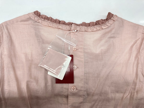 ピンクハウス PINKHOUSE 24AW ローズレース使い ブラウス スクエアネック 姫袖 フリルスリーブ リボン ミニサテン ピコフリル レース  コットン 綿 ロリータ ゴスロリ PINK A2143FB 366 長袖 花 ピンク 104LT-244