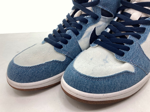 ナイキ NIKE 24年製 AIR JORDAN 1 RETRO HIGH OG DENIM エア ジョーダン レトロ ハイ デニム AJ1 白 青 FQ2947-100 メンズ靴 スニーカー ブルー 27.5cm 104S-643