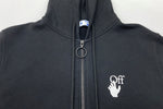 オフホワイト OFF-WHITE Spray Print zip Hoodie スプレー ロゴ プリント ジップアップ フーディ 黒 OMBE001S21FLE002 パーカ ロゴ ブラック Sサイズ 104MT-2231